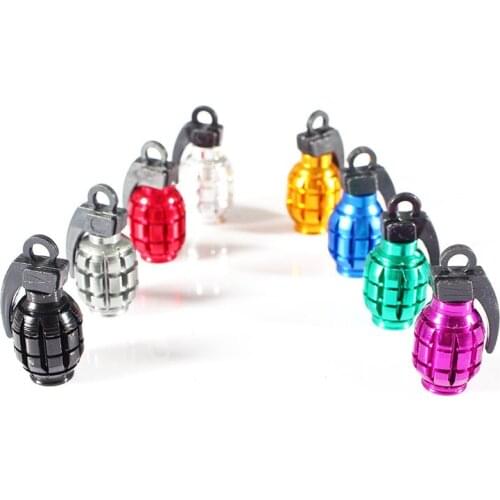 2pcs/lot Biycle Grenades Shape Tire Tire Valve Stem Caps Aluminum Theftproof Valve Caps Car Wheel Tires Valves Tyre Stem Air Cap