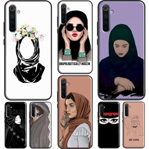 Muslim Hijab Girl Case For Realme 6 7 8 Pro Q3 GT Neo C21 C15 C3 Funda For OnePlus 8 Pro 9 Pro Nord 7T 8T 9R