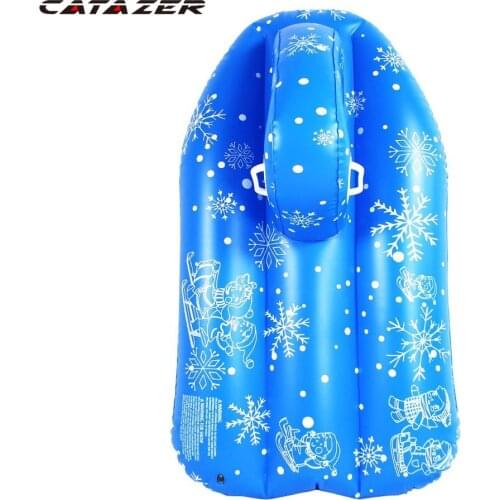 Inflatable Snow Tube Floated Skiing Board Winter Skating Sled Boat Ski Circle with Handle Winter Snow Toy Skiing Accessories