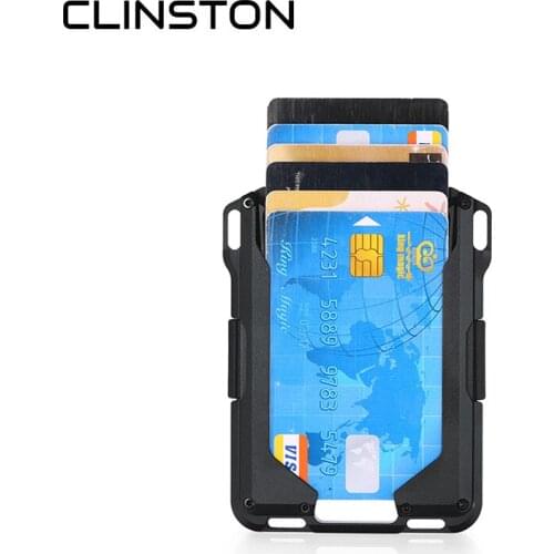 2020 RIFD New Aviation Aluminum Alloy Men Fashion Wallet High Quality Metal Card Holder Document Protection Black Purse For Gift