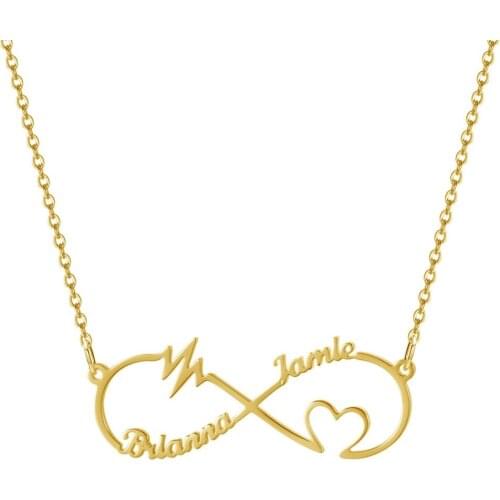 Stainless Steel Custom Name Necklace Personalized Rose Gold Silver Infinity Pendant Friendship Necklace Jewelry Best Friend Gift
