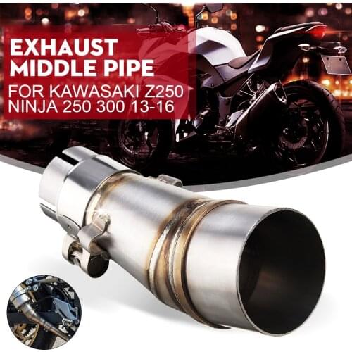 Motorcycle Exhaust Middle Link Pipe Connecting Muffler Adapters for Kawasaki Z250 Z300 Ninja 250R 300 2008-2017 35-39 MM