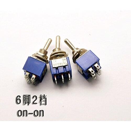 Toggle switch, toggle switch MTS202, 6 feet 2 stalls, 3A/250V, 6A/125V double