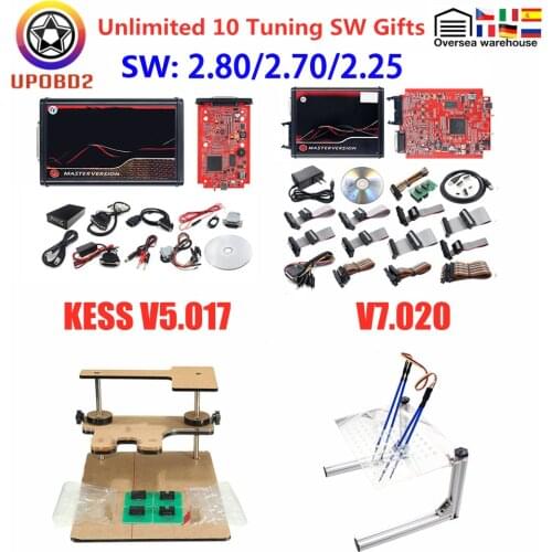 OBD2 Full KESS V5.017 Online V2.70 Master ECU Programmer V7.020 4LED V2.25 EU Red ECM Titanium BDM Frame Probes Adapters Tuning