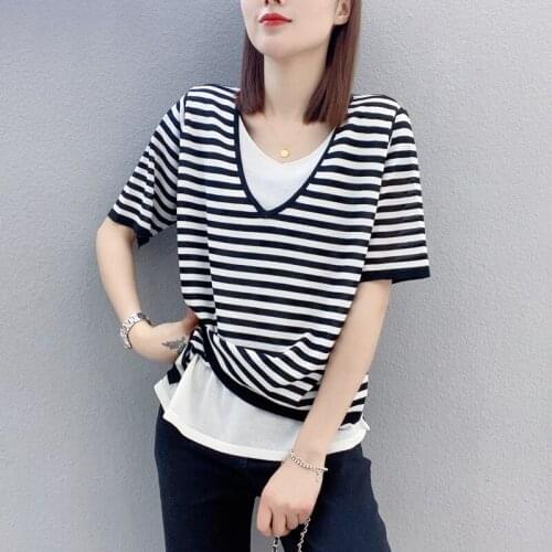 20461 (under No. 3, row 7, room 6) non real shot net red picture short sleeve V-neck Pullover Sweater [2000] 33