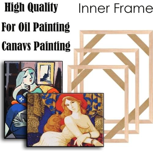 Natural Strong Wood Frame For Canvas Oil Painting Diamond Painting Wall Frame Poster Frame Photo Frame DIY Bar Art Wooden Frame