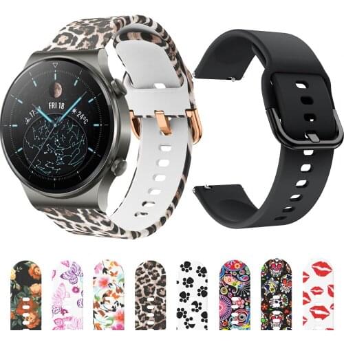 22MM Silicone Strap For Huawei Watch GT 2 Pro/GT 2 46MM Honor Magic Smart Bands Bracelet For TicWatch Pro 2020 Wristband Correa