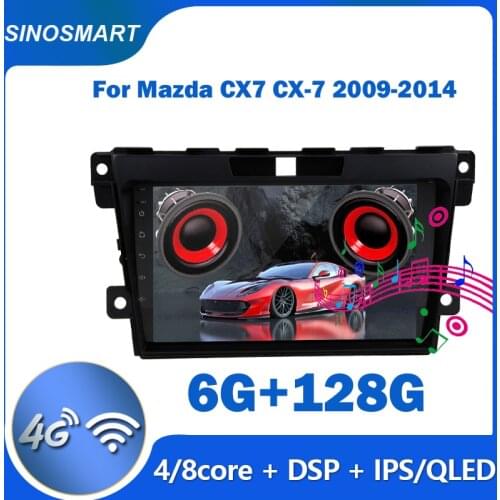 SINOSMART Car Audio GPS Navigation Player for Mazda CX7 CX-7 Support BOSE Soundsport Free 2009-2014 8 Core,DSP 48EQ