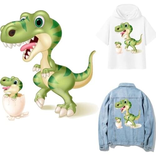 Dinosaur Patch Iron-on Transfers for Clothing Thermoadhesive Patches for Jacket Fabric Adhesive Stickers Flex Fusible Stripe