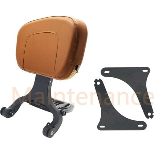 Motorcycle Multi-Purpose Driver Passenger Backrest Brown For Harley models Softail Slim Deluxe Heritage 2001-2017