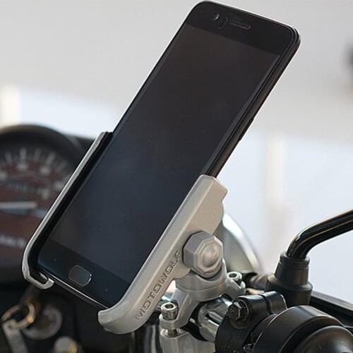 Aluminum Alloy Motorcycle Handlebar Universal Phone Holder 360 Degree GPS Clip Anti-Slip Bracket For Iphone Xiaomi Samsung
