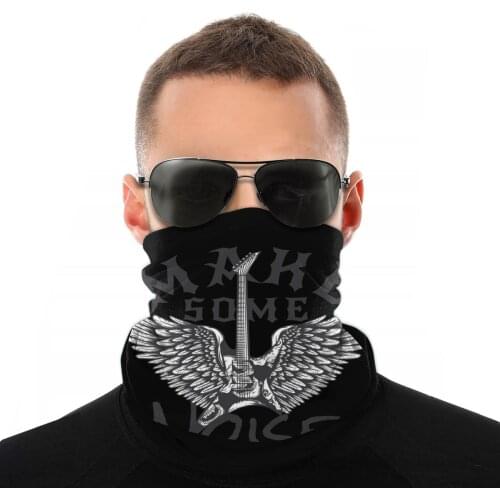 Vintage Rock Roll Star Scarf Half Face Mask Men Women Fashion Neck Gaiter Neck Bandana Multi-functional Headband Cycling Camping