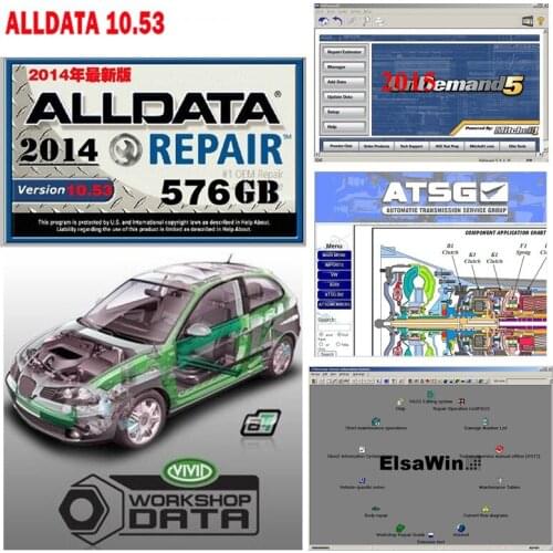 High quality Alldata m..ell Software All data 10.53+OD5 +ElsaWin+Vivid workshop+atsg 24 in 1tb hdd usb3.0 in english