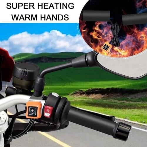 12V Motorcycle Electric Heated Pads Motor Heat Resistant Tape Heat Resistant Cover Winter Heating Handle Motorcycle Accessories