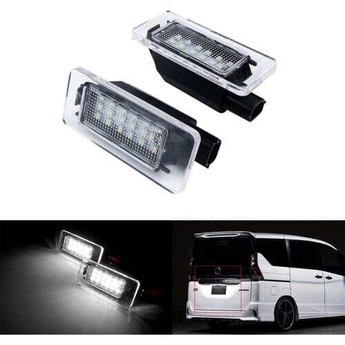 ANGRONG 2x LED License Number Plate Light White New For Nissan Serena C27 MPV 2016-18