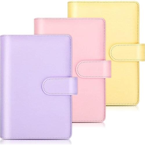 A6 PU Leather Notebook Binder,Refillable 6 Ring Binder Cover Loose Leaf Personal Organizer Binder with Magnetic Buckle