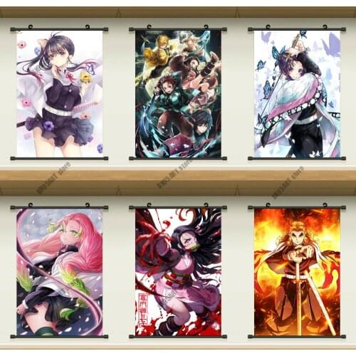 Anime Wall Art Canvas Painting Demon Slayer Blade Tanjirou Butterfly Ninja Bean Posters and Prints Pictures for Home Decoration