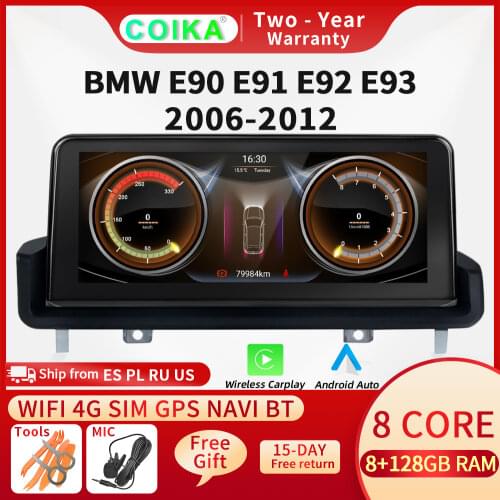 10.25" IPS Touch Screen Car GPS Navi Stereo For BMW E90 E91 E92 E93 Android 10 System BT SWC Google 2+32G RAM Multimedia Player