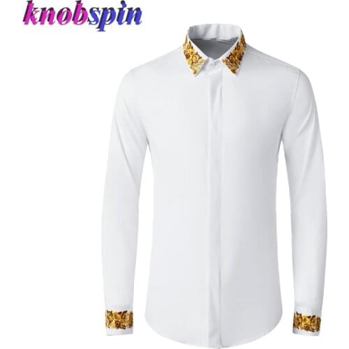 Plus size M-4XL Mens Shirt Long sleeve Slim Camisas masculina Brand quality Embroidery Shirts for men Solid color clothes male