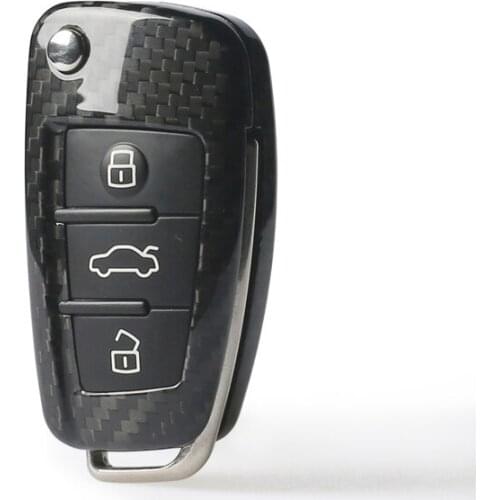 Carbon Fiber Car Key Case Cover For Audi A3 Q3 A1 Q7 TT B7 A4 S3 S6 Accessories Fob Shell Key Bag