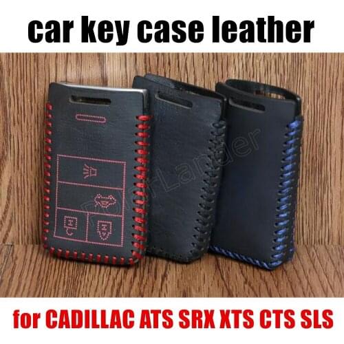 Only Red car styling Genuine quality leather car key case cover Hand sewing DIY fit for CADILLAC ATS/SRX/XTS/CTS/SLS