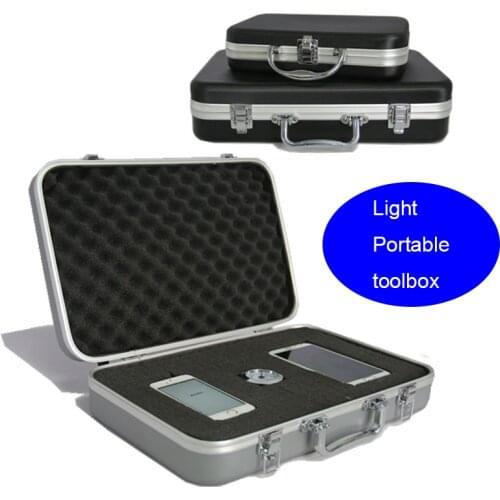 ABS plastic absorbing portable aluminum alloy toolbox certificate case electronic equipment box fishing gear box stationery