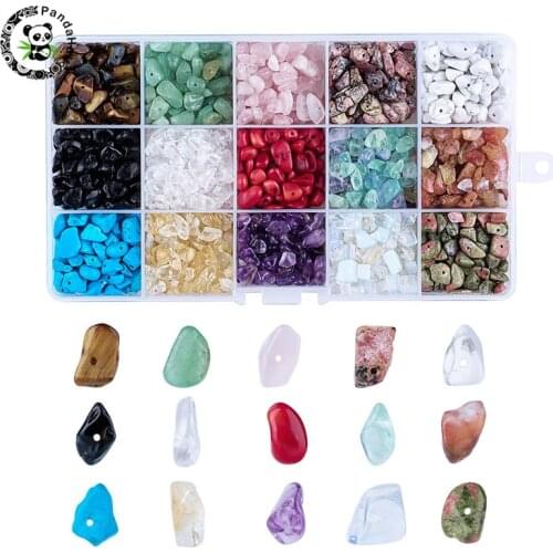 1 Box Mixed Natural Stone Beads Chip for Jewelry Making Mixed Stone 5~8x5~8mm Hole: 1mm