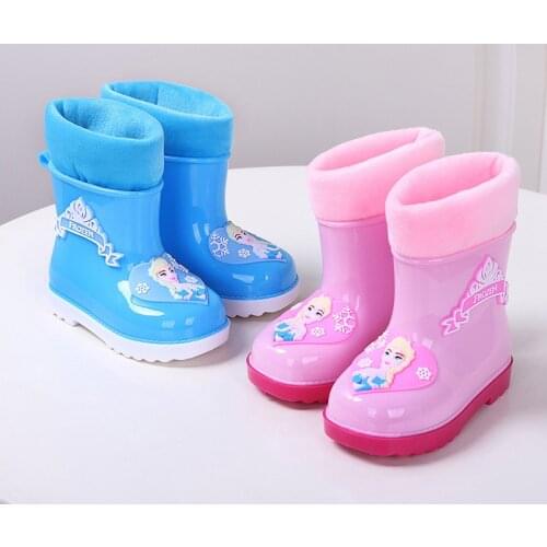 Children Boots Boys and Girls Baby Kindergarten Marvel Anti-Slip Rain Shoes Baby Lightweight Rainshoes Rain Boots Kids