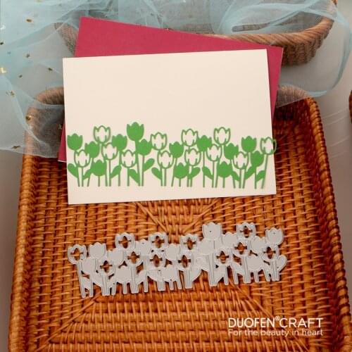 DUOFEN METAL CUTTING DIES lily flower border stencil DIY Scrapbook Paper Album 2021 new
