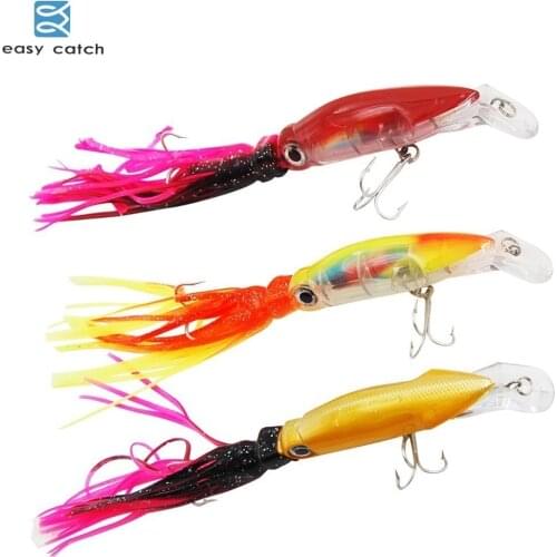 Easy Catch 3pcs/set 25CM Hard Plastic Big Octopus Lures 3 Colors Fishing Bait with Treble Hook Tackle