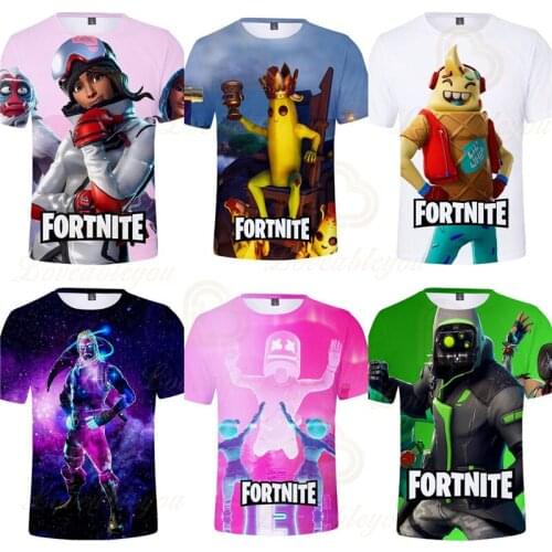 Fortnite 8 To 19 Years Kids Battle Royale Tshirt Cartoon Tops Teen Clothes Men Women Game Hero 3D Printed T-shirt Boys Girls