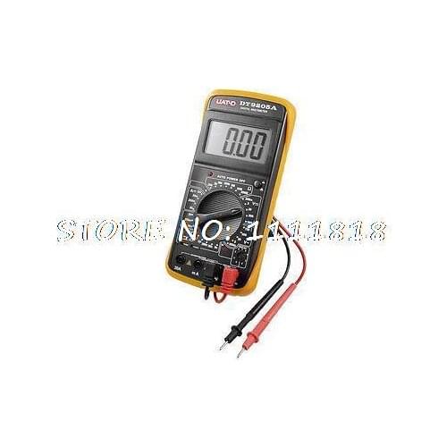 Yellow Black 200m-700V AC Voltage Ohm Resistance Meter Multimeter w 2 Test Lead