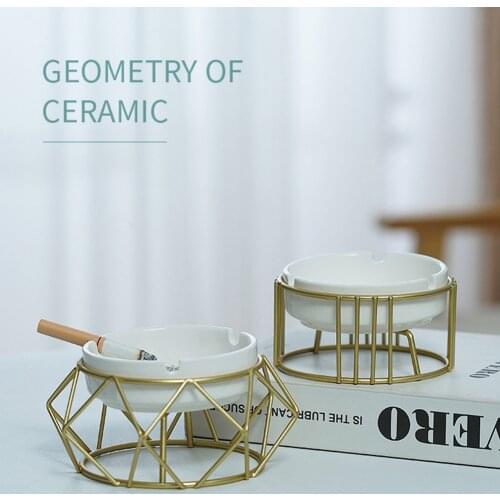 Ceramic Ashtray Creative Home Modern Trend Design Nordic Living Room Decorative Geometric Office Smoking Tool