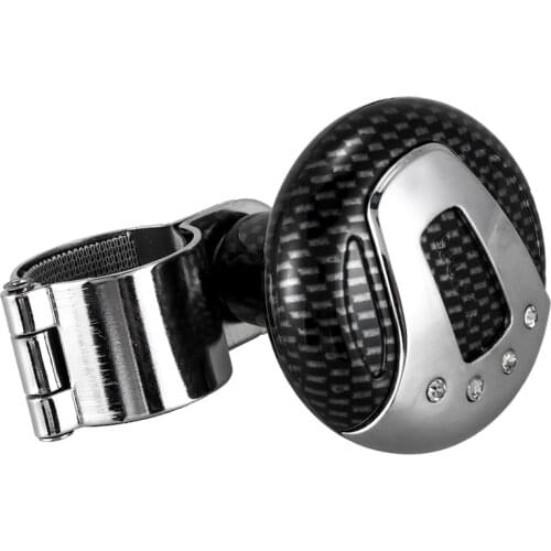 Carbon Fiber Pattern Car Help Round Hand Crank Steering Wheel Knob