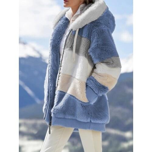 2020 Winter Thick Warm Teddy Coat Woman Lapel Long Sleeve Fluffy Hairy Fake Fur Jackets Female Button Pockets Plus Size Overcoat