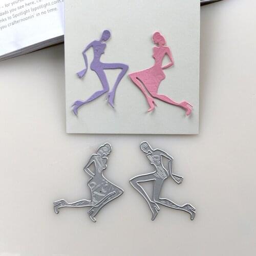 DUOFEN METAL CUTTING DIES 2019 New modern fashion show women stencil for DIY papercraft projects Scrapbook Paper Album