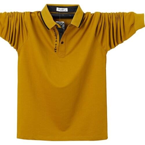 Middle-aged and elderly mens lapel enlarged fat father knitted polo shirt 2021 autumn long-sleeved T-shirt