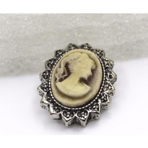 New Arrive 10pcs/lot Silver black Cameo Snap Buttons fit 18mm Snap Bracelet Bangles Necklaces DIY Interchangeable Snap Jewelry