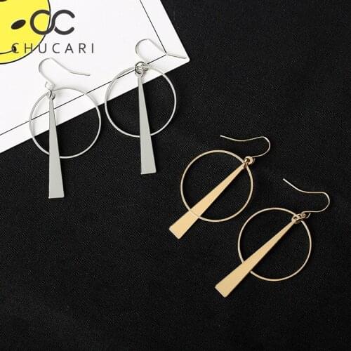CHUCARI 2019 New Trendy Geometric Gold Circle Drop Earrings Metal Earrings Dangle Earrings Alloy Jewelry Party Gifts for Women