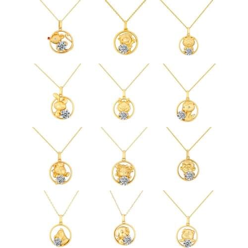 Chinese Zodiac Signs S925 Sterling moissanite Necklace for present