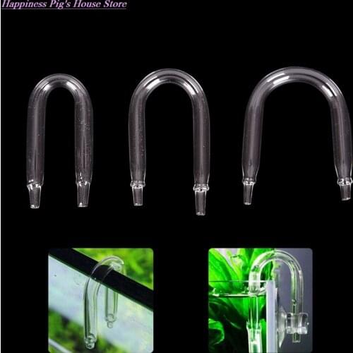 Durable U Shaped Glass Tube Aquarium CO2 Diffuser Check Valve Fish Tank Tube Borosilicate Glass