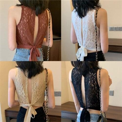 Sexy Women Lace T-shirt Top Fashion Ladies Holiday Casual Camisole Tank Top Sleeveless V-Neck Solid Slim Female T-shirt