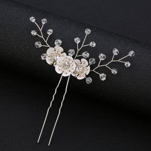 Crystal Flower Hairpin Headdress Comb Back Comb Hair Accessories Bridal Wedding Hair Decoration 3pcs NE
