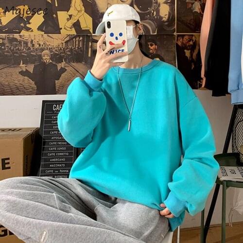 Classic O-neck Sweatshirts Men Couples Oversized M-5XL Simple Solid Loose Hoodies Basic Long Sleeve Top Male 7 Colors Streetwear