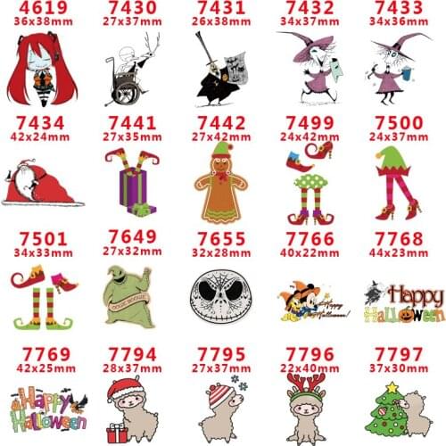 DIY Craft Supplies Halloween character printed flat back planar resins 30 pieces PR4619