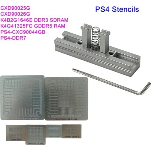 4pcs Direct Heat PS4 stencil CXD90025G CXD90026G K4G41325FC GDDR5 RAM K4B2G1646E DDR3 SDRAM PS4 stencils with reballing station