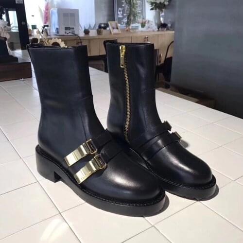 2020 new fall shoe Martin boots will be available in black women slimming winter leather boots women