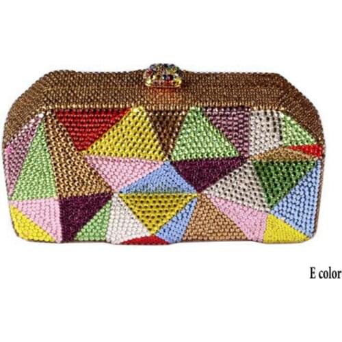 Women red/grey Crystal Evening Clutch Minaudiere Bag Wedding Party Cocktail Diamond Handbag and Purse for dinner crossbody bags