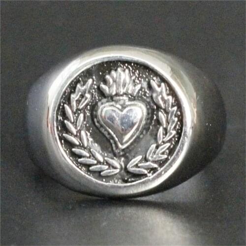 1pc Support Drop Ship Cool Love Heart Ring 100% 316L Stainless Steel Jewelry Olive Branch Love Ring