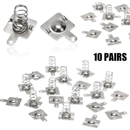 10 Pairs/20pcs Silver Spring Battery Contact Plate 14.5x9mm Metal For AA AAA Batteries
